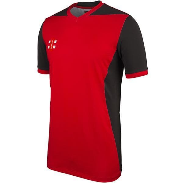 Gray Nicolls T20 Short Sleeve Junior Cricket Shirt Red/Black