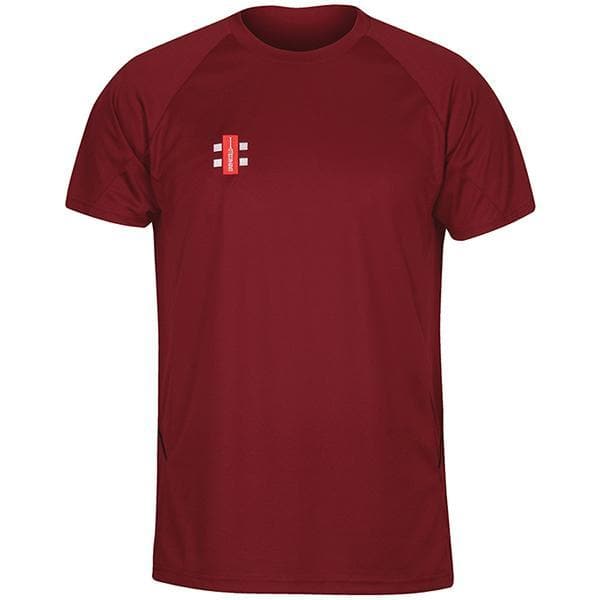 Gray-Nicolls Matrix Short Sleeve Junior Tee Shirt Maroon