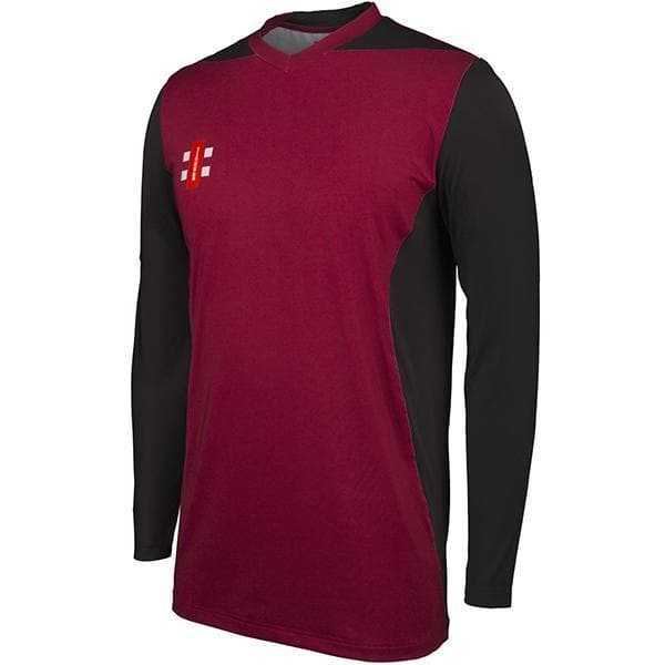 Gray Nicolls T20 Long Sleeve Cricket Shirt Maroon/Black