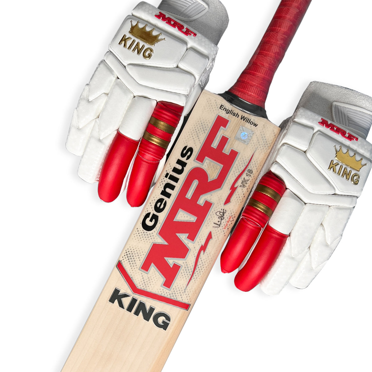 MRF Virat Kohli Genius King Cricket Bat + Gloves